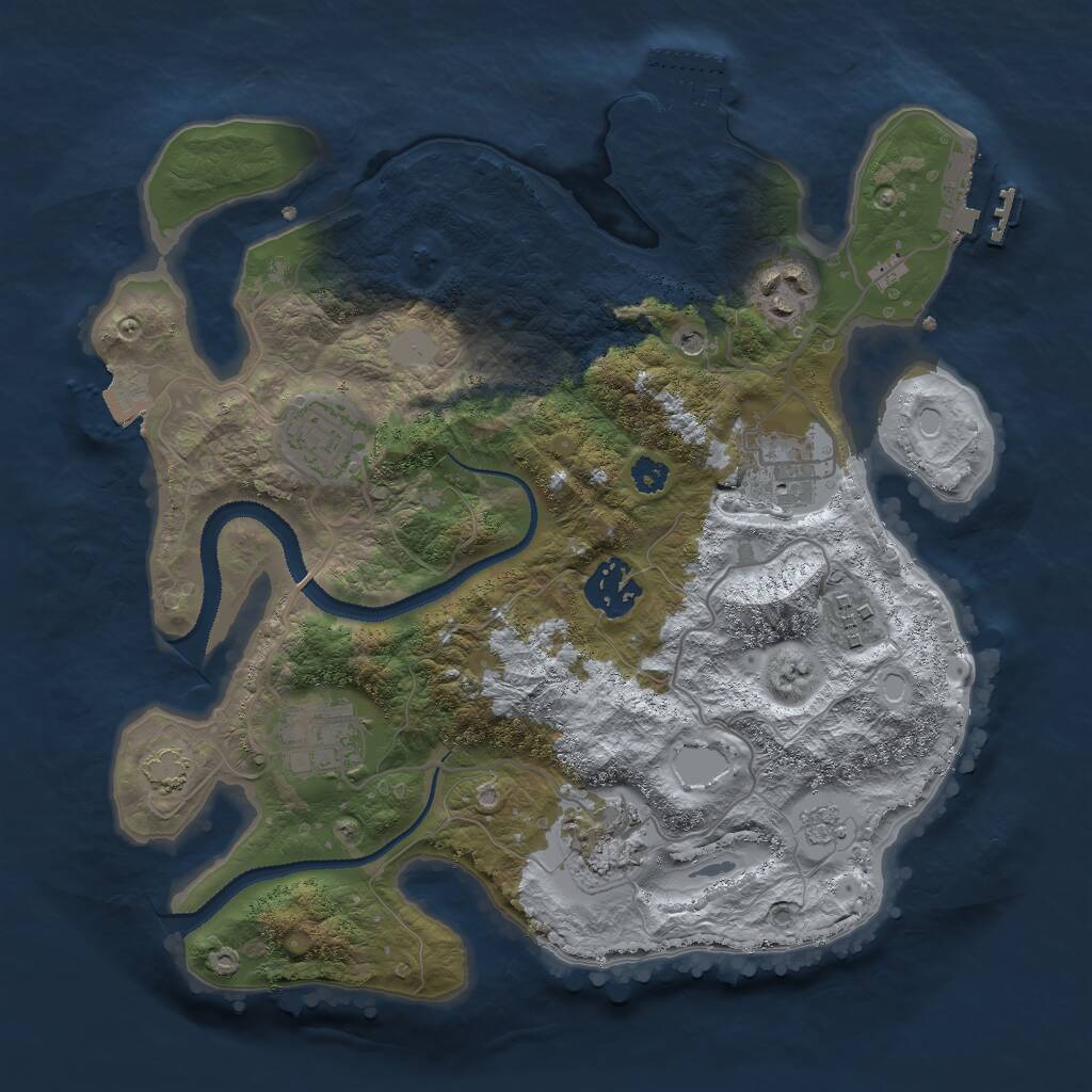 Rust Map: Procedural Map, Size: 3000, Seed: 1932604601, 13 Monuments