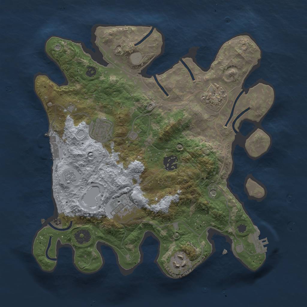 Rust Map: Procedural Map, Size: 3000, Seed: 11735139, 14 Monuments