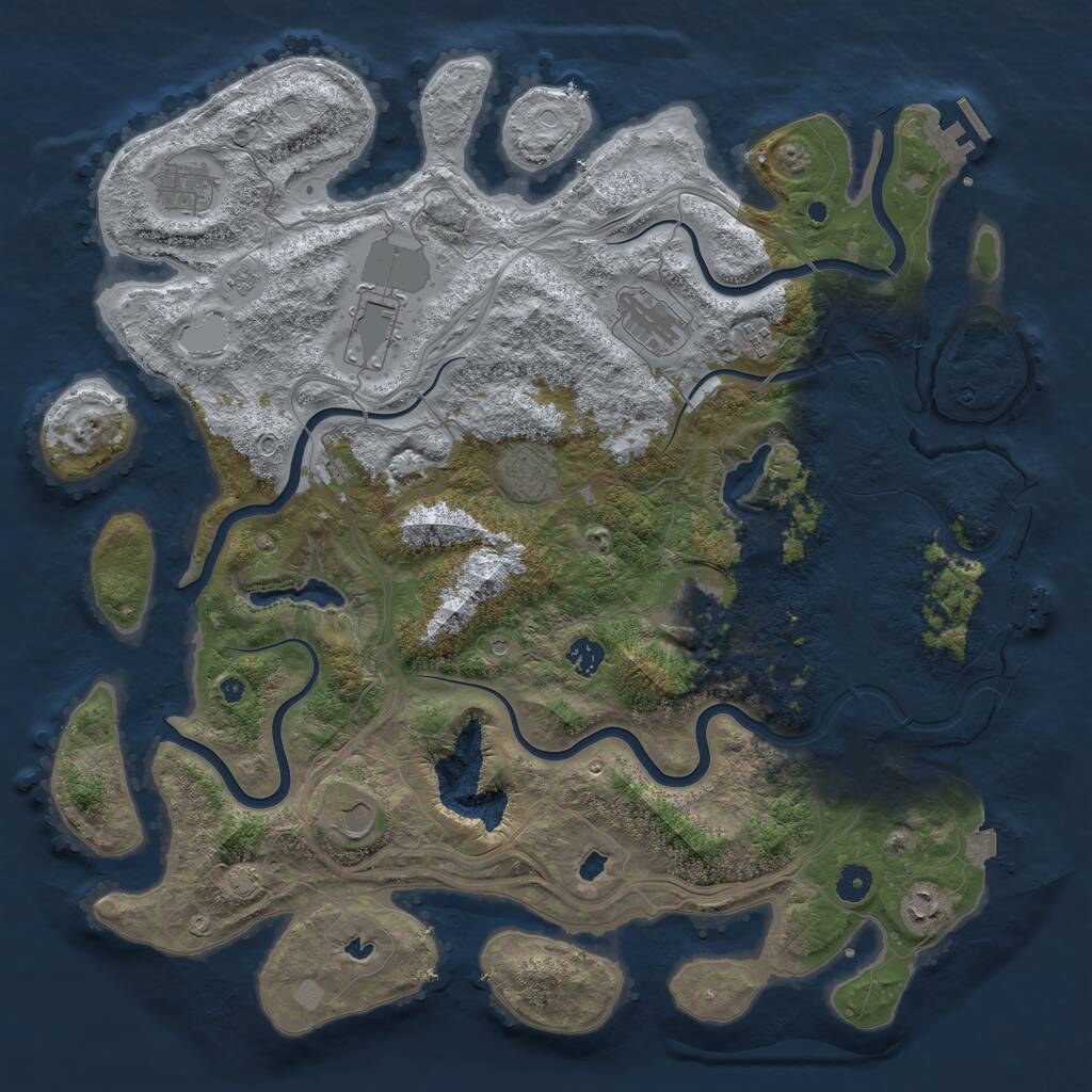 Rust Map: Procedural Map, Size: 4500, Seed: 26242676, 15 Monuments