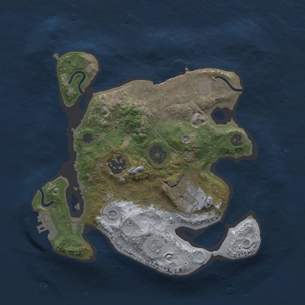 Rust Map: Procedural Map, Size: 2499, Seed: 90110649, 11 Monuments