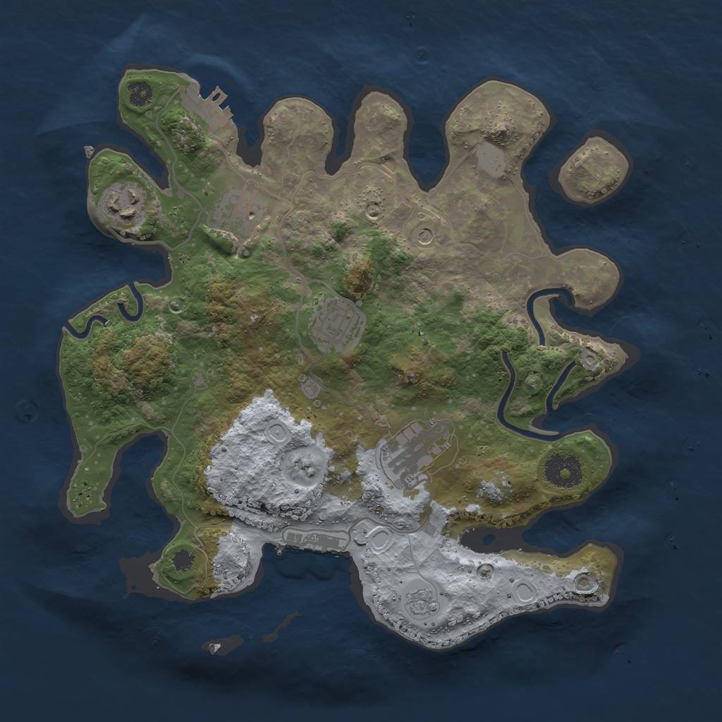 Rust Map: Procedural Map, Size: 3000, Seed: 754, 13 Monuments