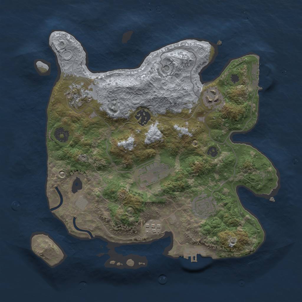 Rust Map: Procedural Map, Size: 3000, Seed: 32387, 14 Monuments