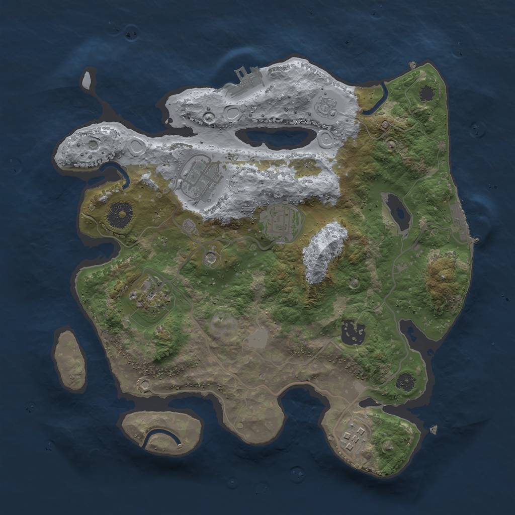 Rust Map: Procedural Map, Size: 3000, Seed: 789201324, 14 Monuments