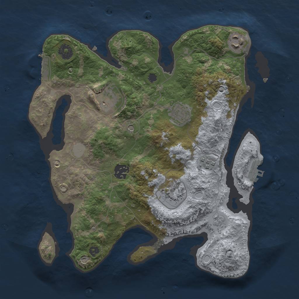 Rust Map: Procedural Map, Size: 3000, Seed: 98026735, 15 Monuments