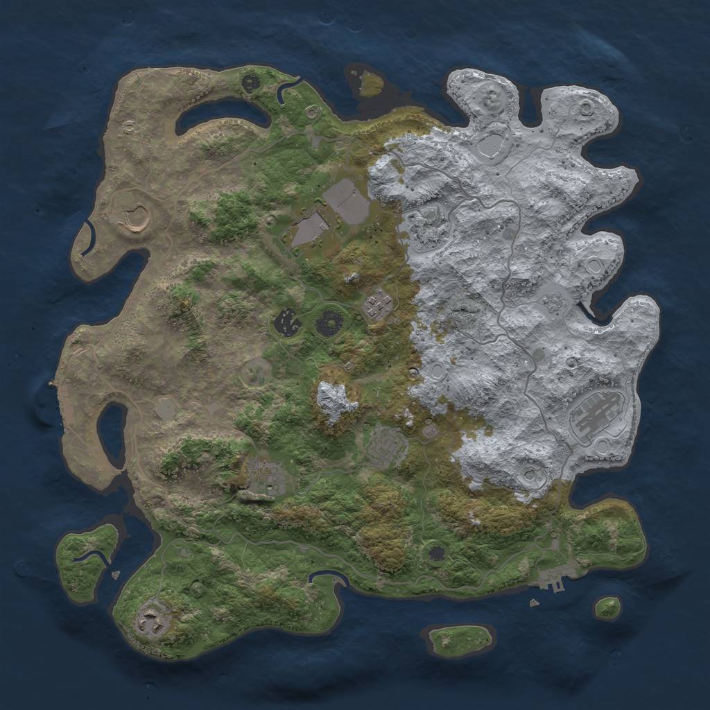 Rust Map: Procedural Map, Size: 4000, Seed: 1808554054, 18 Monuments
