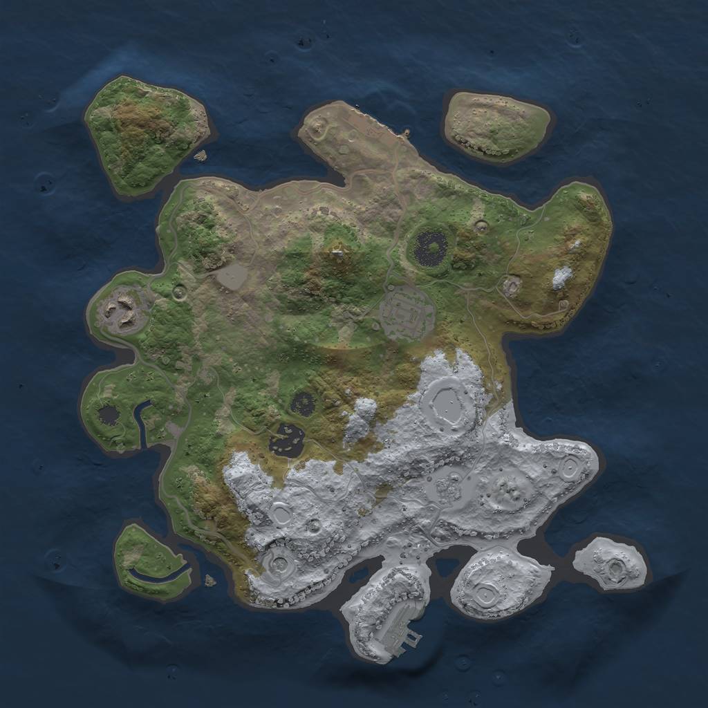 Rust Map: Procedural Map, Size: 3000, Seed: 90881676, 12 Monuments