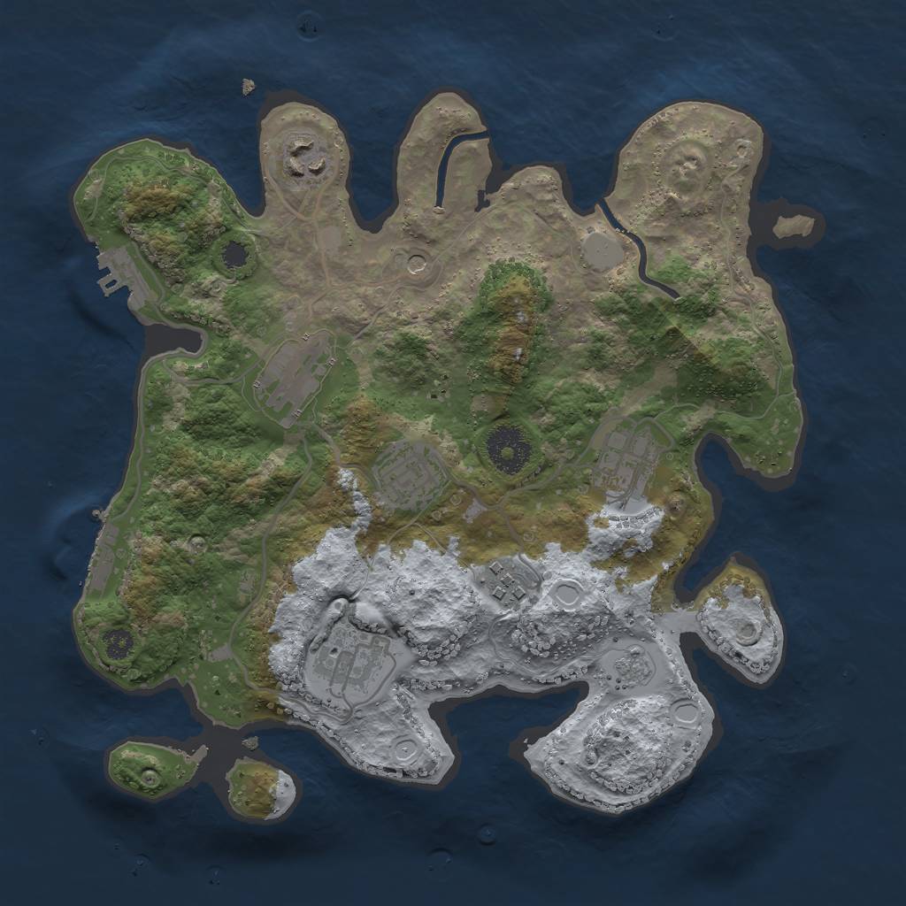 Rust Map: Procedural Map, Size: 3000, Seed: 602490, 15 Monuments