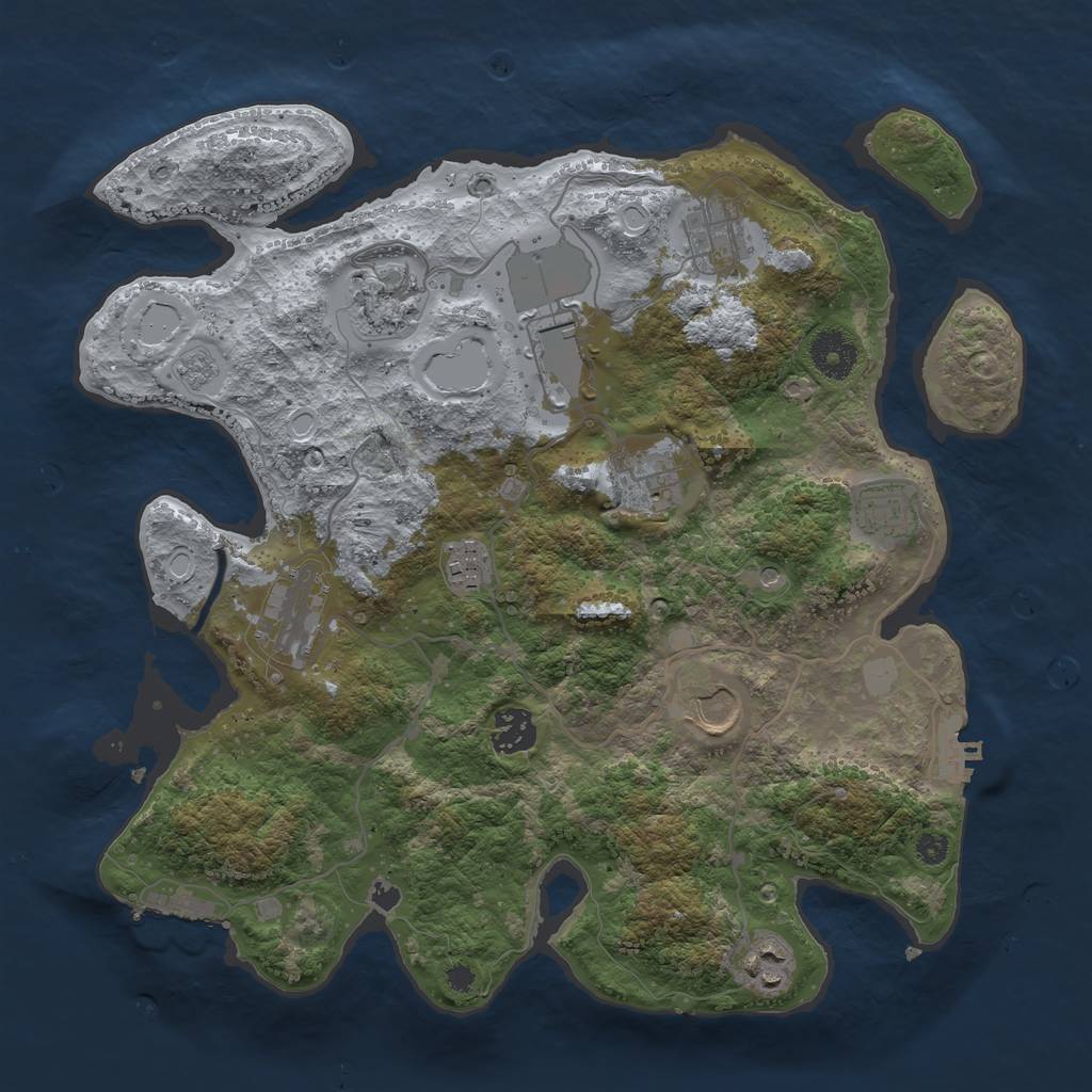 Rust Map: Procedural Map, Size: 3500, Seed: 1956110426, 19 Monuments