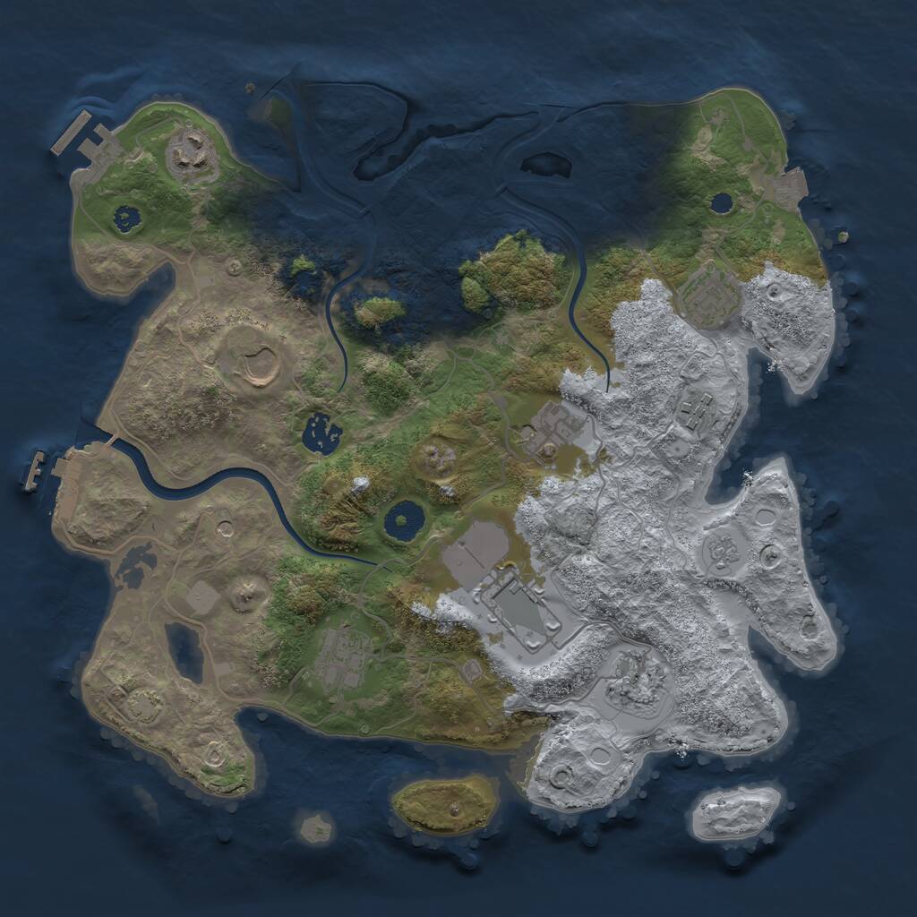 Rust Map: Procedural Map, Size: 3500, Seed: 696579434, 15 Monuments