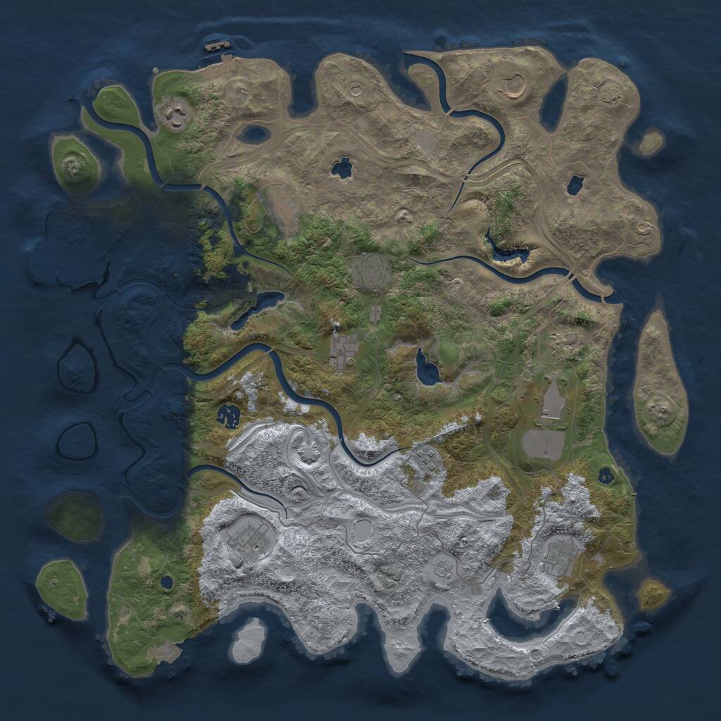 Rust Map: Procedural Map, Size: 4500, Seed: 9085738, 17 Monuments