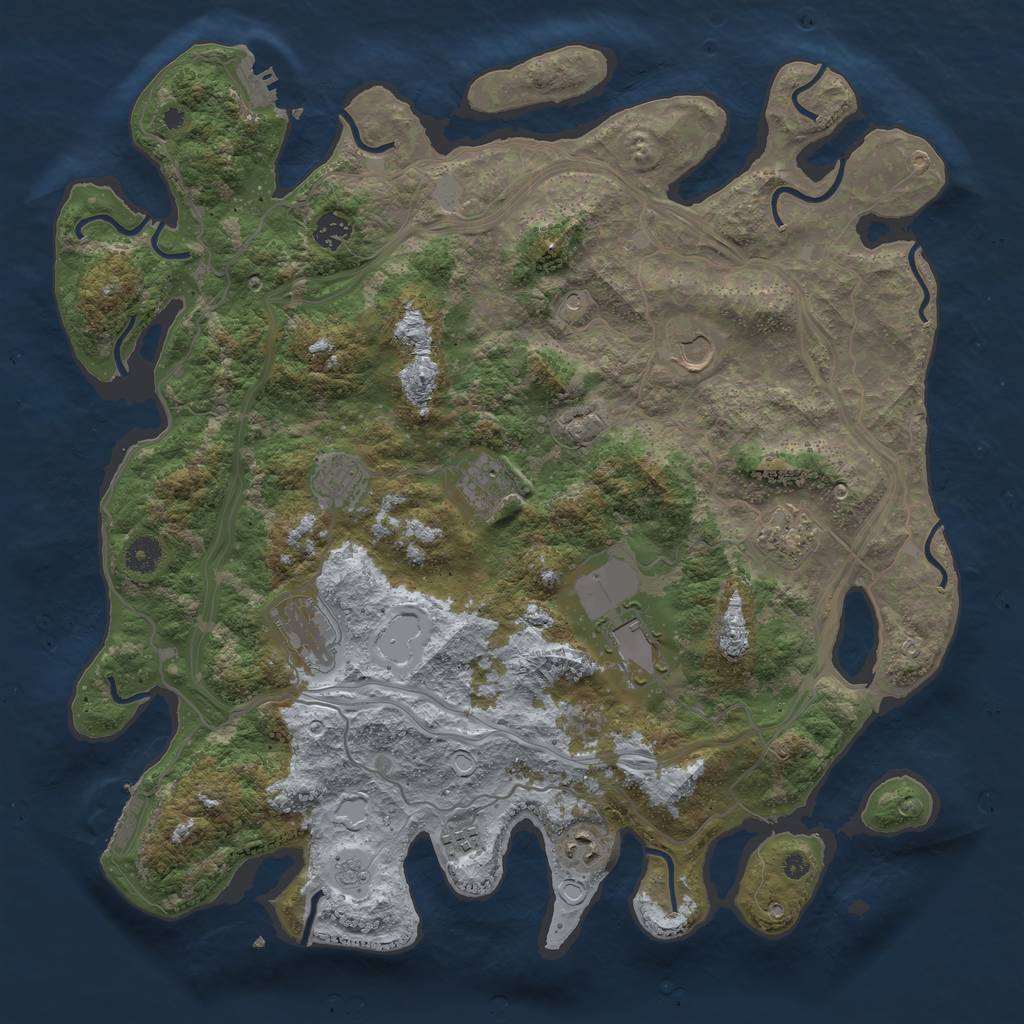 Rust Map: Procedural Map, Size: 4250, Seed: 2018947837, 18 Monuments