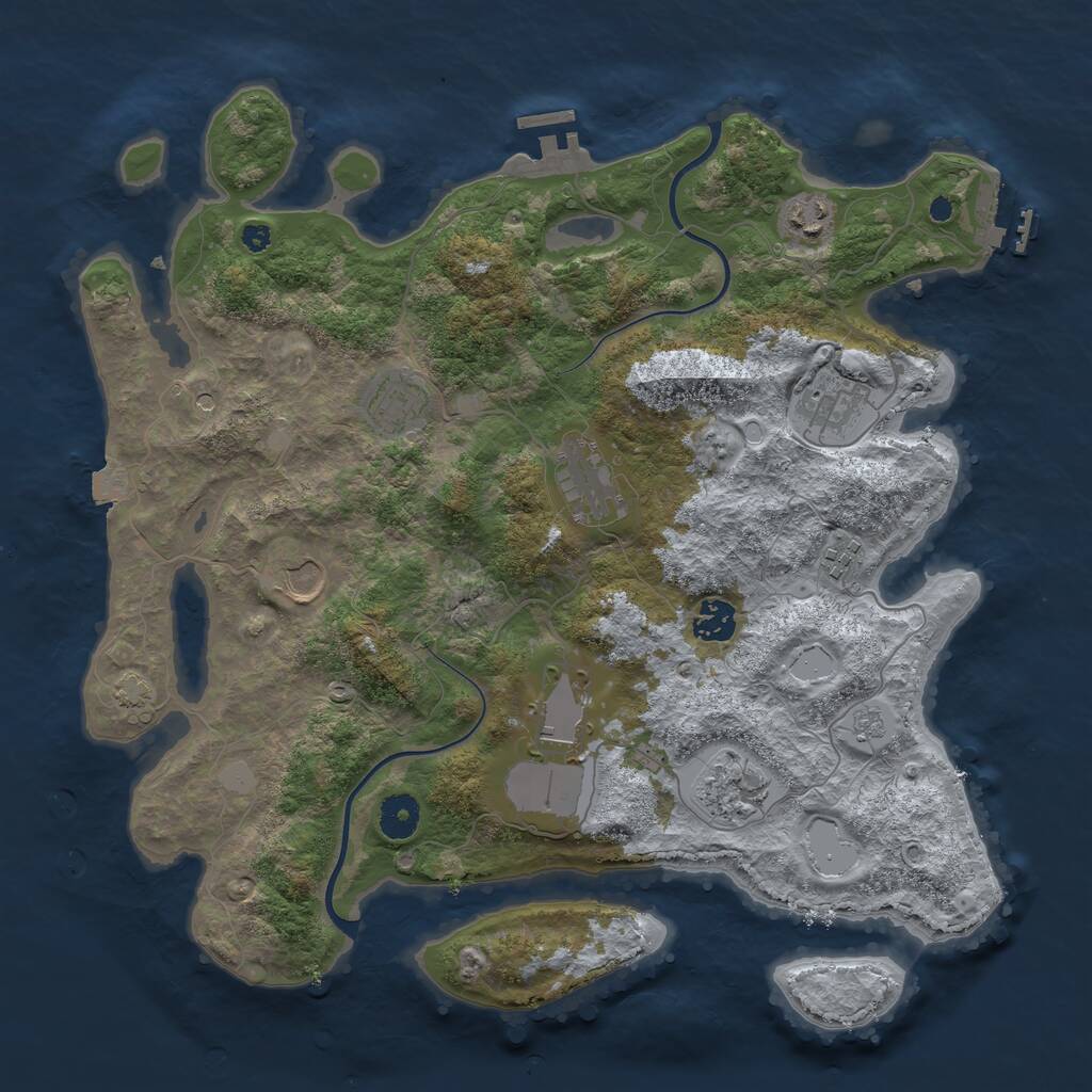 Rust Map: Procedural Map, Size: 3800, Seed: 259346, 15 Monuments