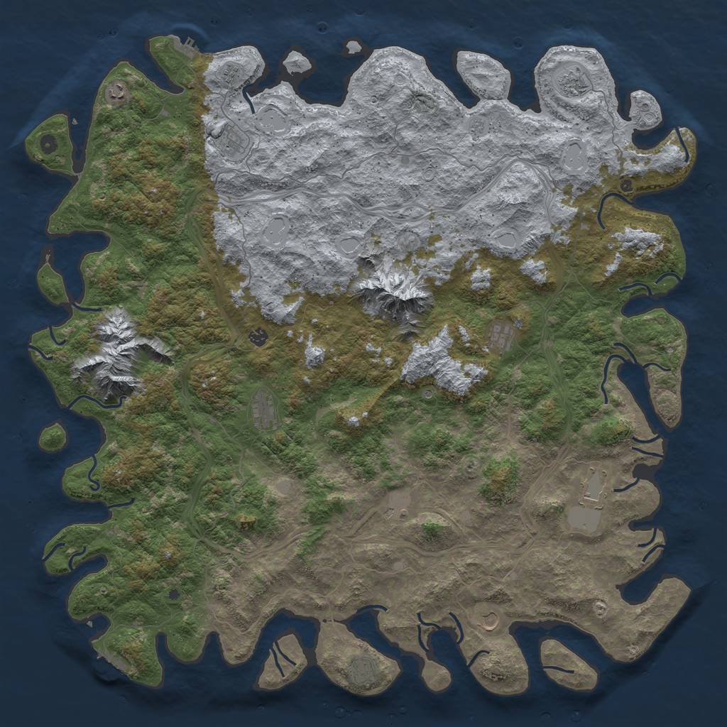 Rust Map: Procedural Map, Size: 6000, Seed: 1114326468, 20 Monuments