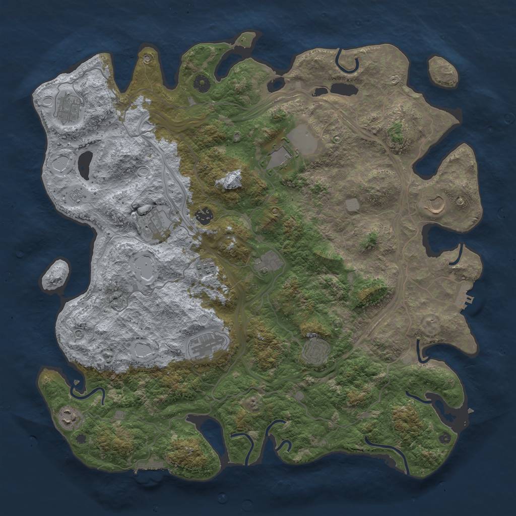 Rust Map: Procedural Map, Size: 4500, Seed: 1777084192, 19 Monuments