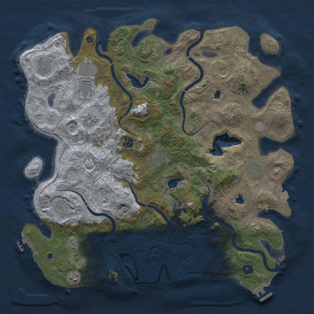 Rust Map: Procedural Map, Size: 4500, Seed: 1777084192, 16 Monuments