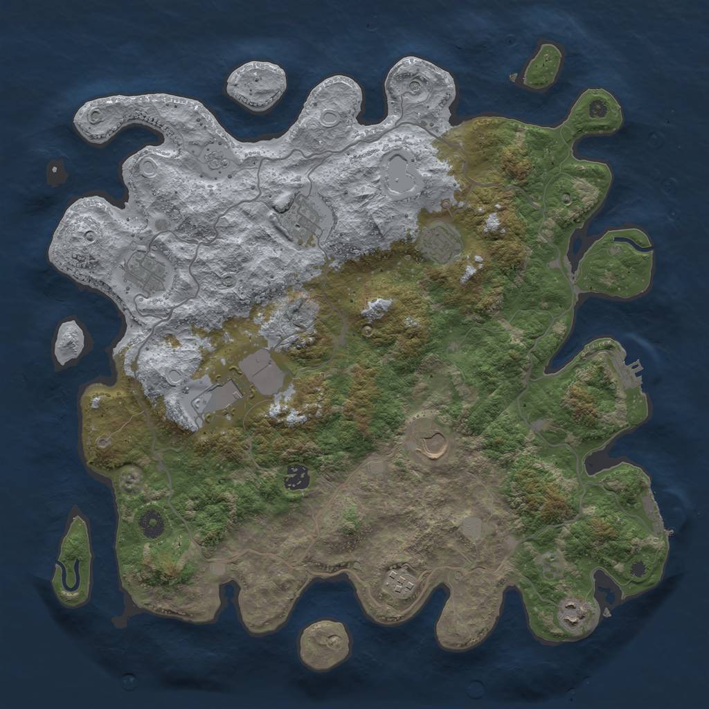 Rust Map: Procedural Map, Size: 4000, Seed: 14920851, 17 Monuments