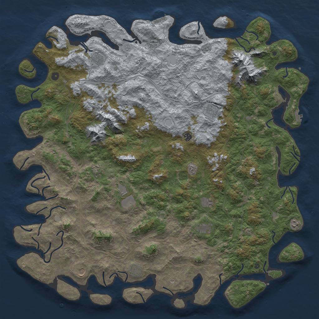 Rust Map: Procedural Map, Size: 6000, Seed: 45455, 20 Monuments
