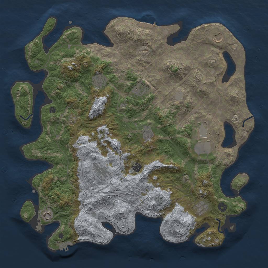 Rust Map: Procedural Map, Size: 4300, Seed: 255488, 19 Monuments