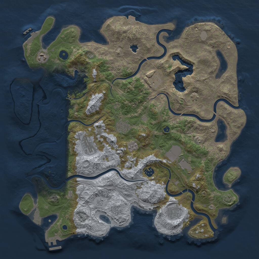 Rust Map: Procedural Map, Size: 4300, Seed: 255488, 14 Monuments
