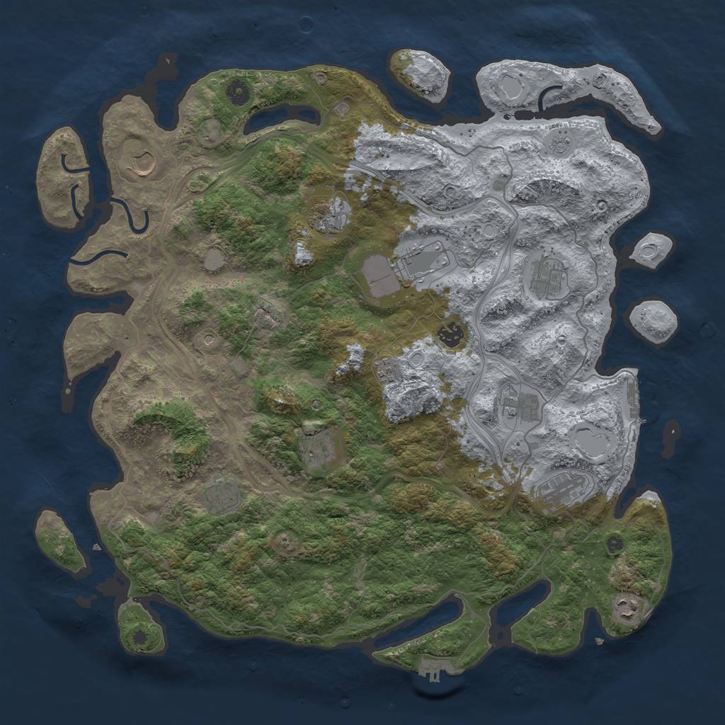 Rust Map: Procedural Map, Size: 4500, Seed: 1126, 20 Monuments