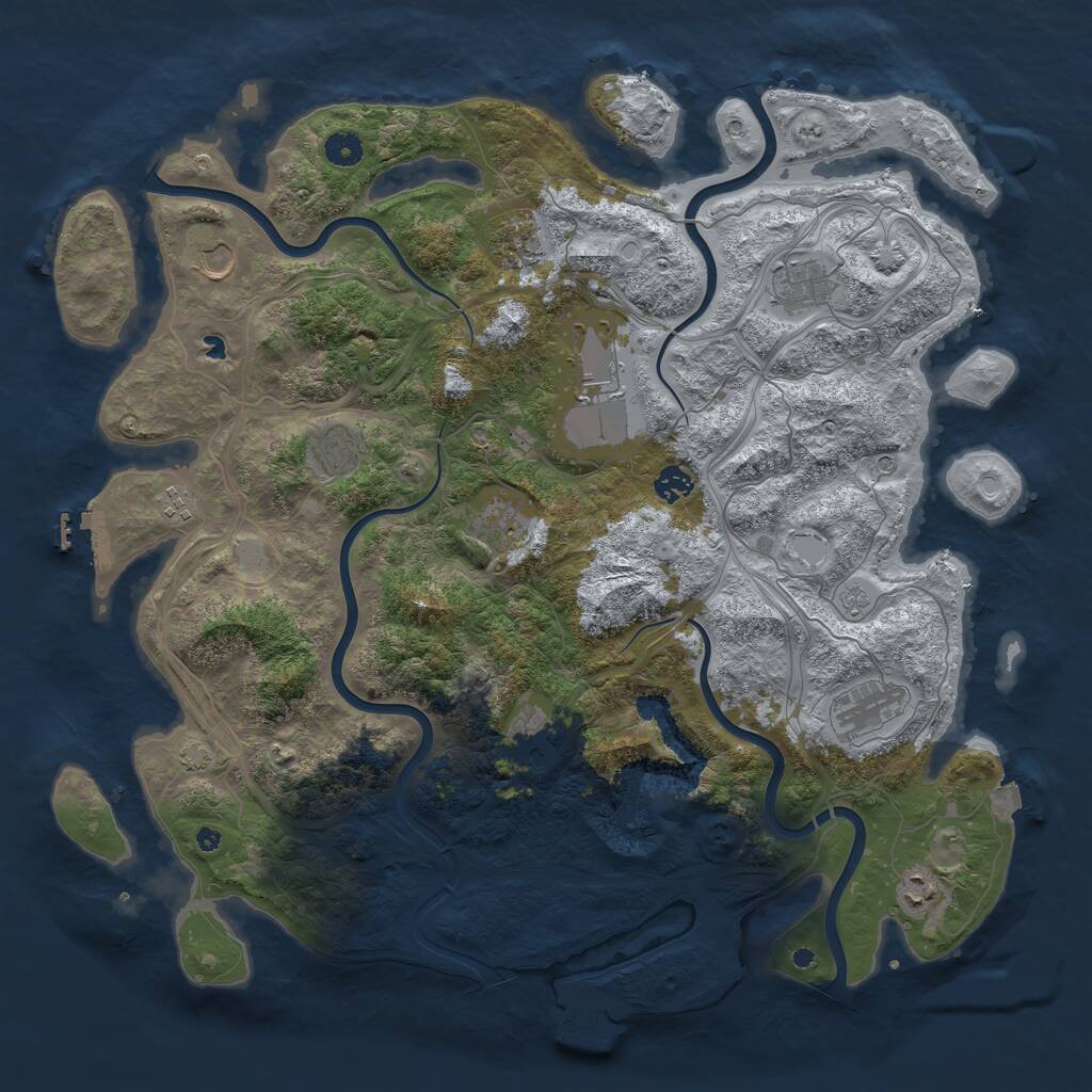 Rust Map: Procedural Map, Size: 4500, Seed: 1126, 17 Monuments