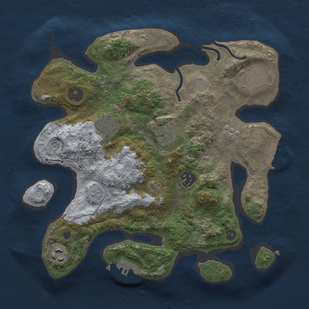 Rust Map: Procedural Map, Size: 3000, Seed: 380177365, 15 Monuments