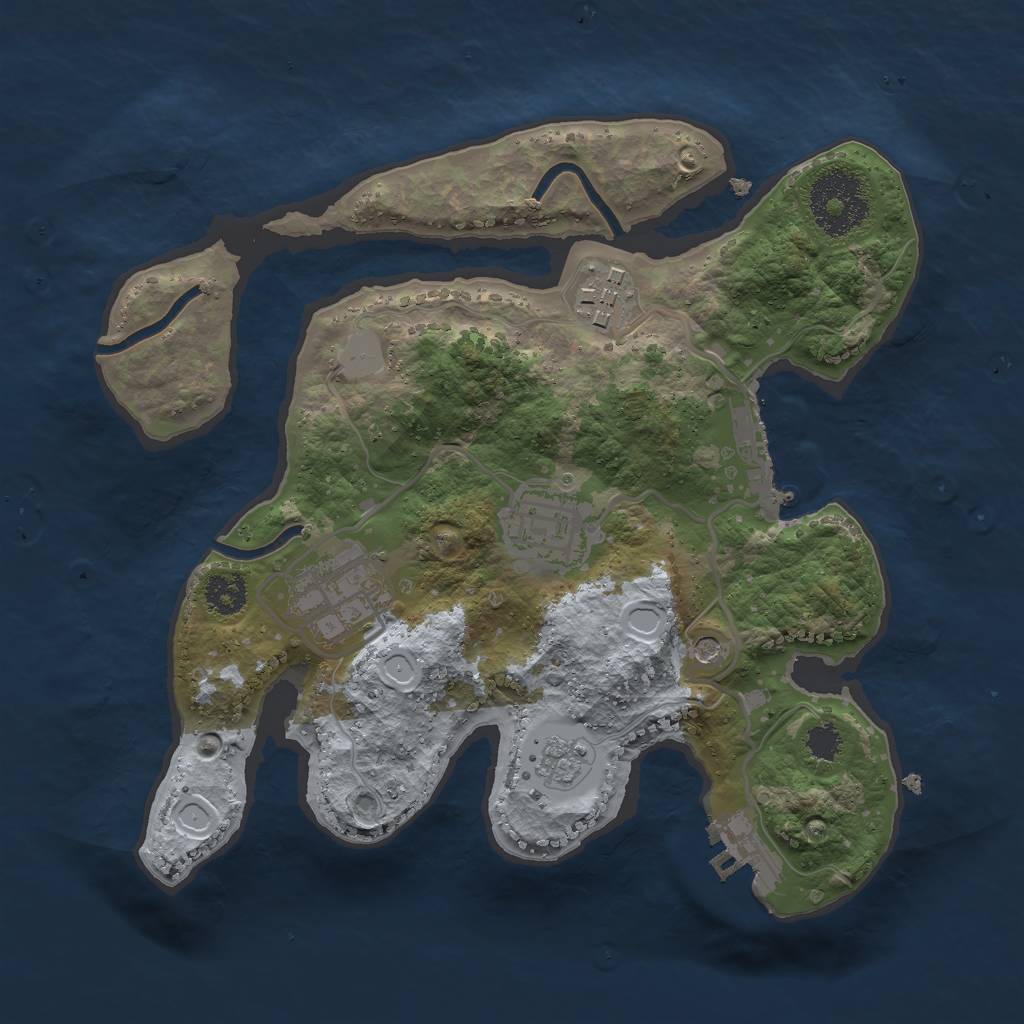Rust Map: Procedural Map, Size: 2500, Seed: 674064796, 12 Monuments