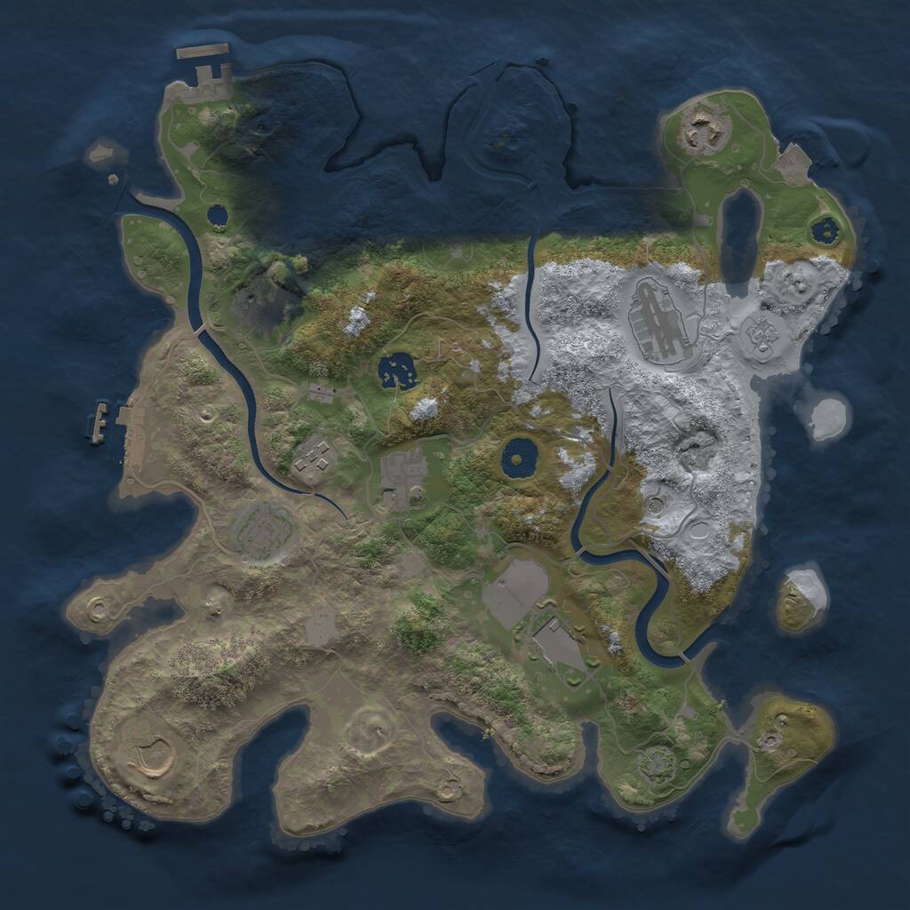 Rust Map: Procedural Map, Size: 3500, Seed: 7458728, 15 Monuments