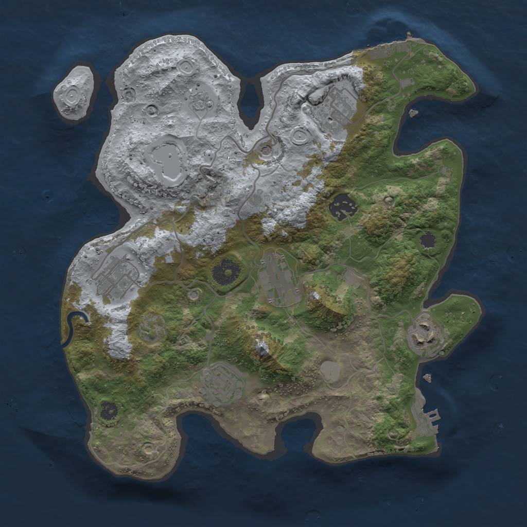 Rust Map: Procedural Map, Size: 3000, Seed: 1847673381, 15 Monuments