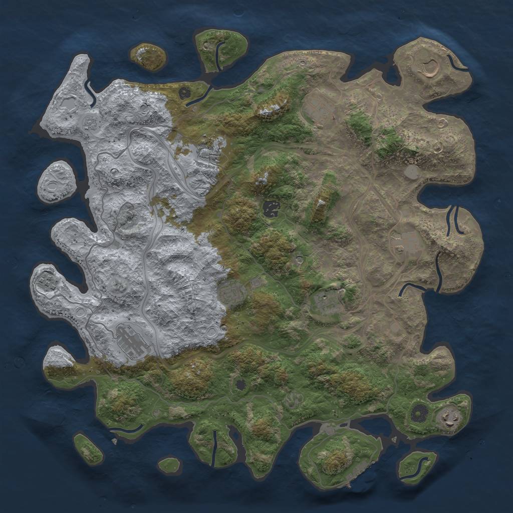 Rust Map: Procedural Map, Size: 4300, Seed: 931144157, 18 Monuments