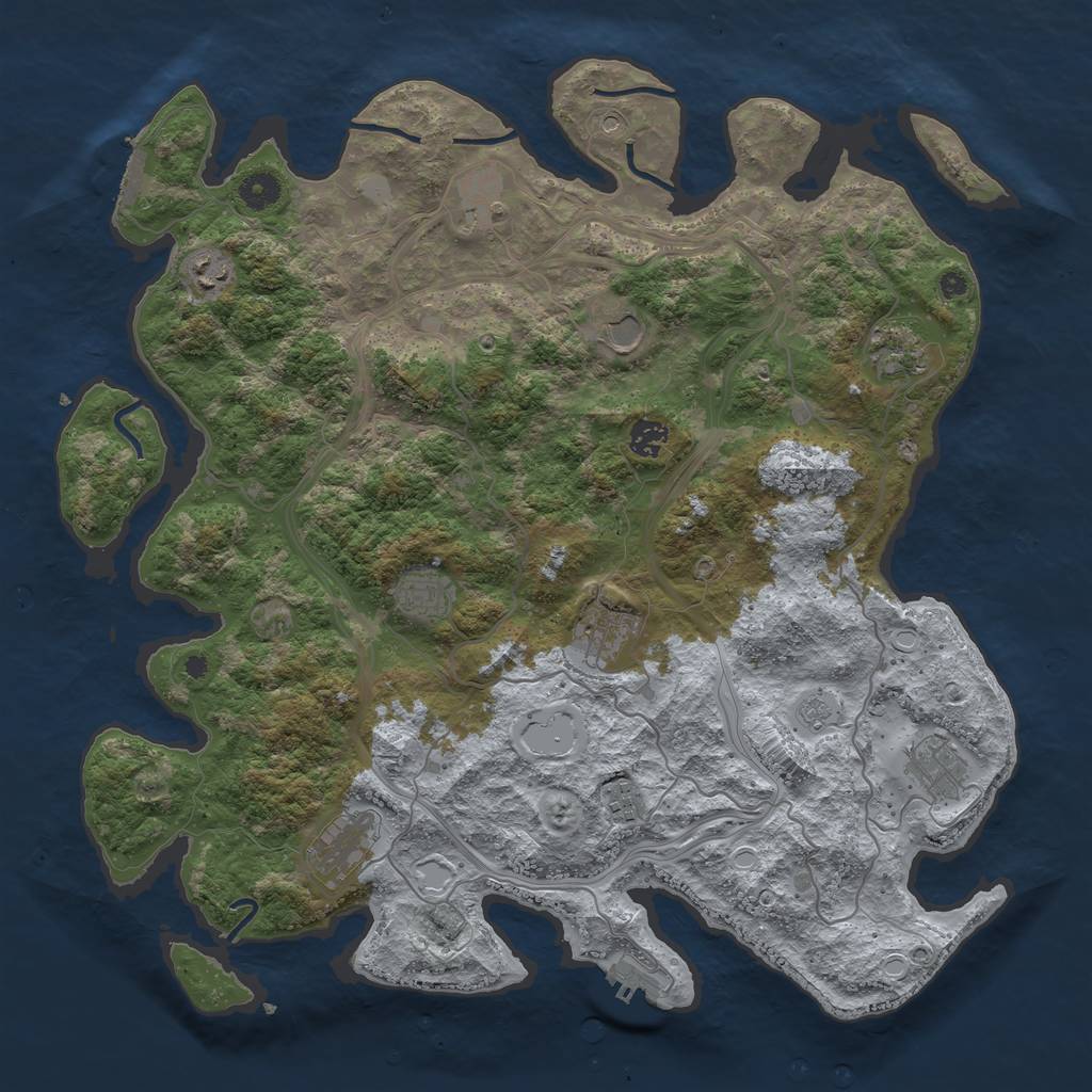 Rust Map: Procedural Map, Size: 4250, Seed: 18675309, 19 Monuments