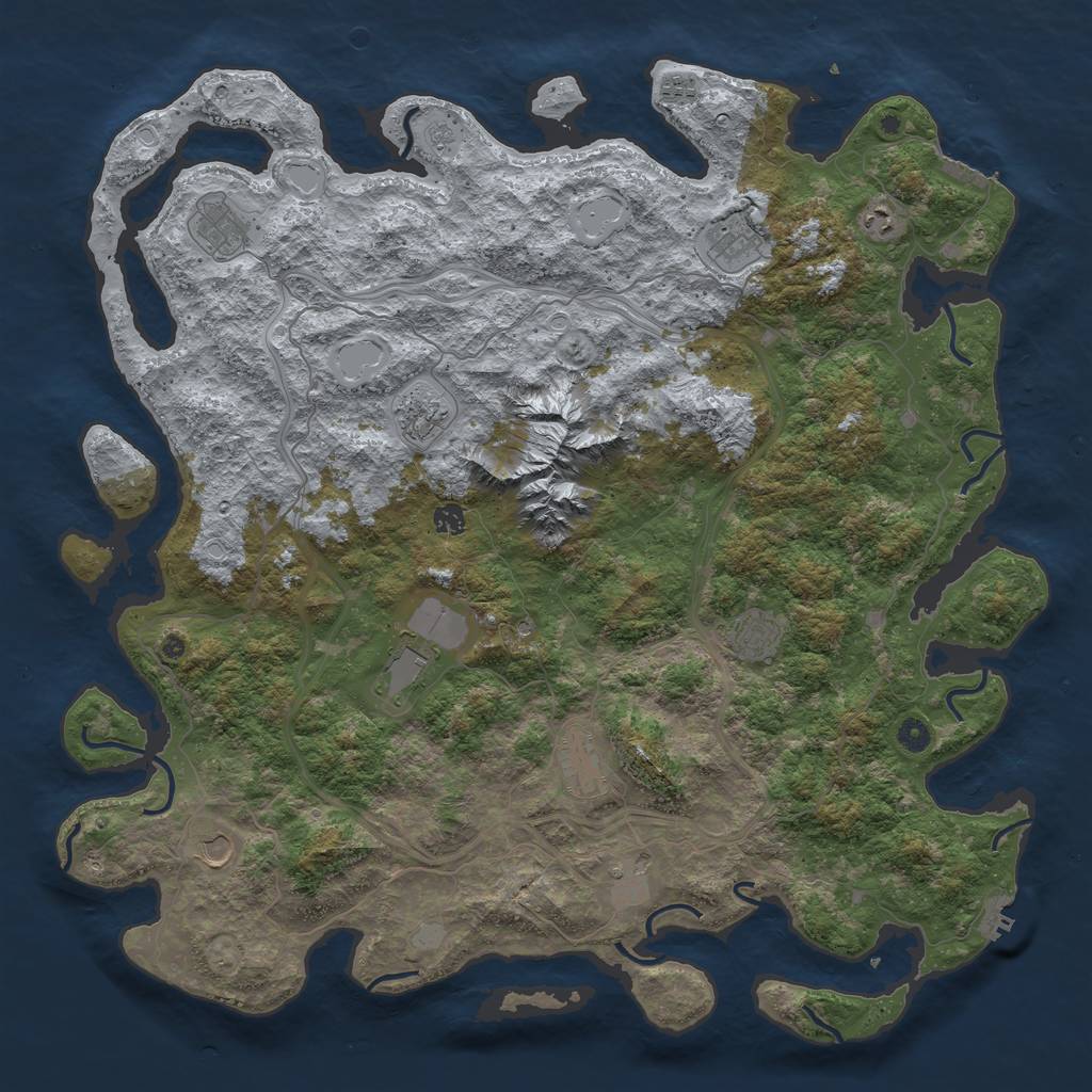 Rust Map: Procedural Map, Size: 5050, Seed: 648252, 20 Monuments