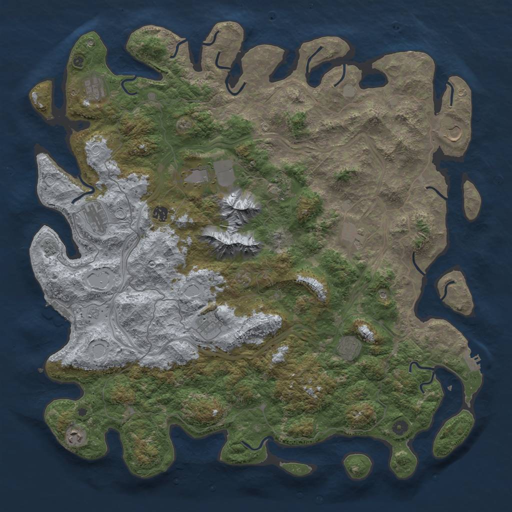 Rust Map: Procedural Map, Size: 5000, Seed: 15155, 20 Monuments