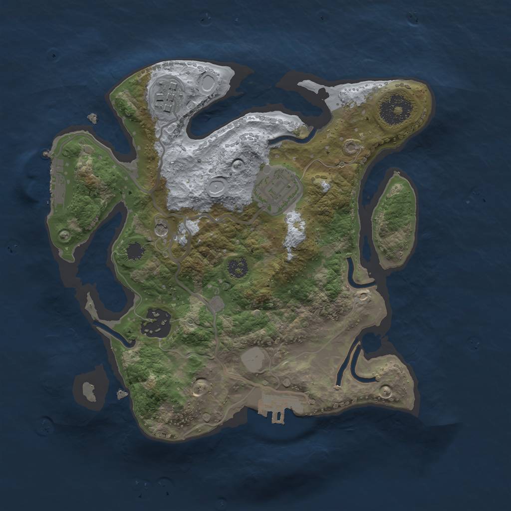 Rust Map: Procedural Map, Size: 2500, Seed: 967524, 11 Monuments