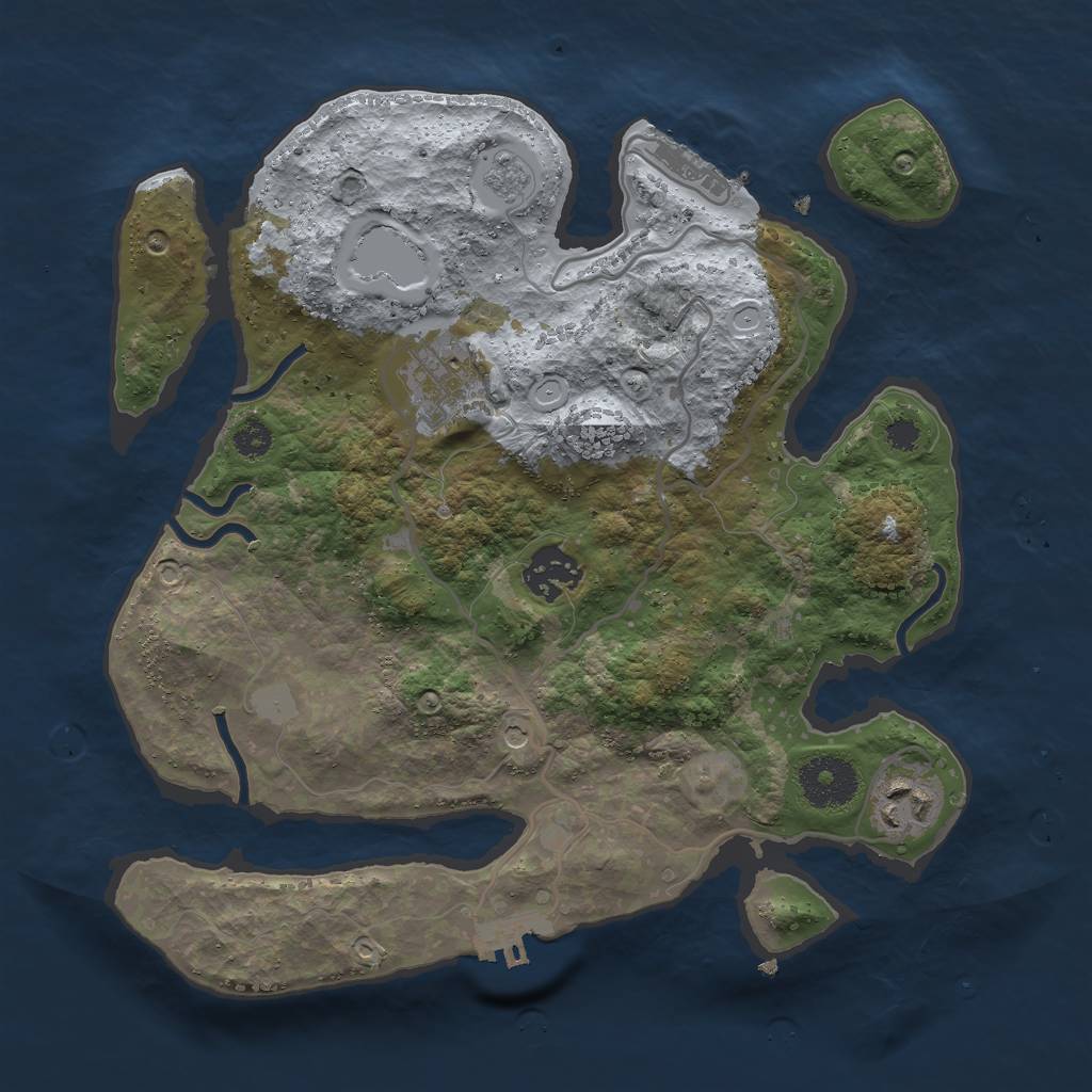 Rust Map: Procedural Map, Size: 3000, Seed: 81837, 12 Monuments