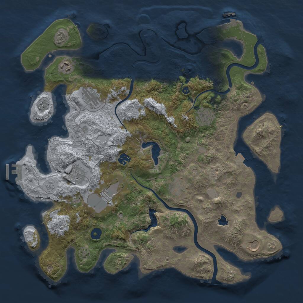 Rust Map: Procedural Map, Size: 4000, Seed: 130, 15 Monuments