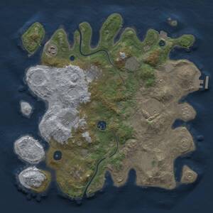 Thumbnail Rust Map: Procedural Map, Size: 3450, Seed: 12345, 14 Monuments