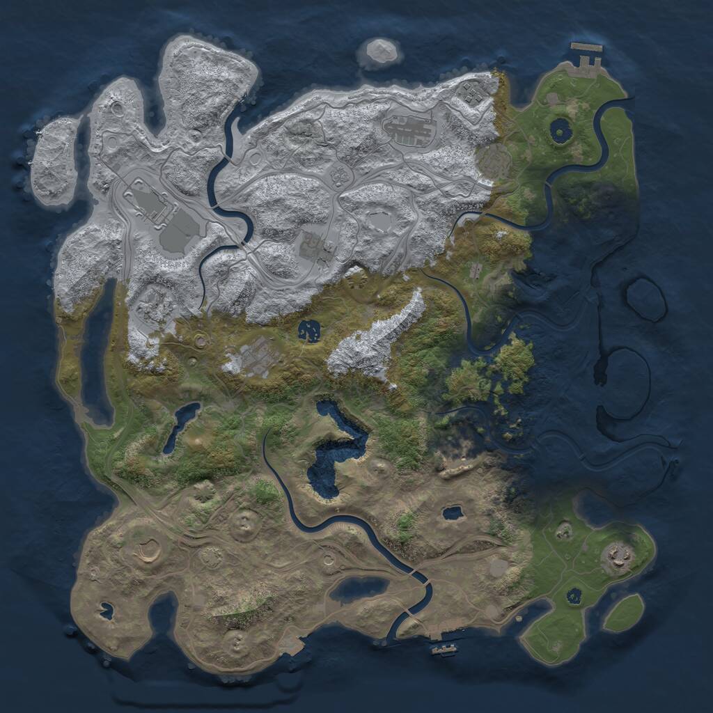 Rust Map: Procedural Map, Size: 4555, Seed: 942933039, 17 Monuments