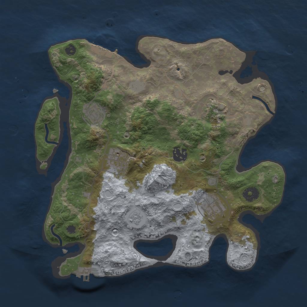 Rust Map: Procedural Map, Size: 3000, Seed: 86191, 13 Monuments