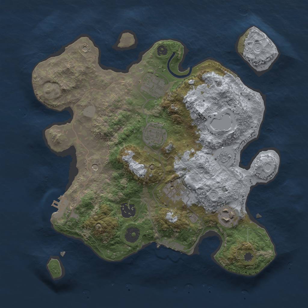 Rust Map: Procedural Map, Size: 3000, Seed: 1693593714, 14 Monuments