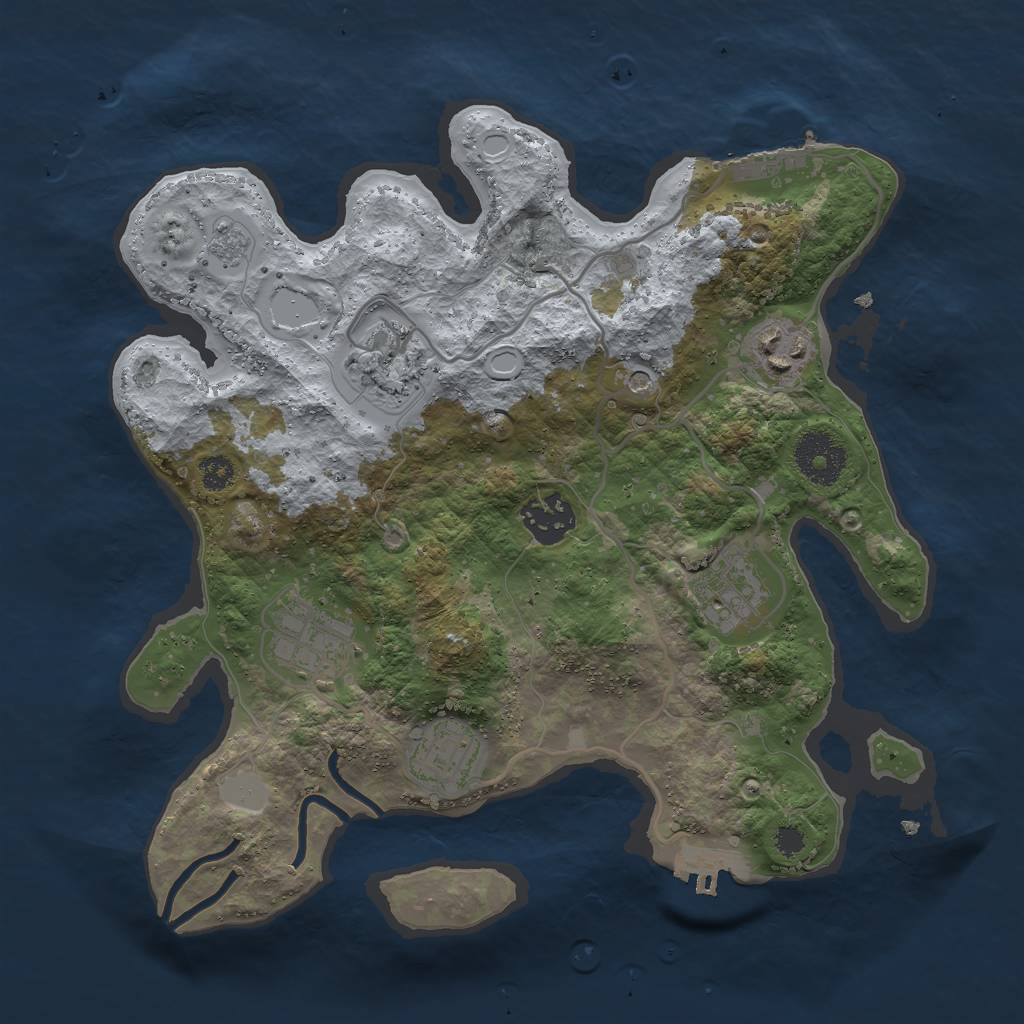 Rust Map: Procedural Map, Size: 3000, Seed: 289487890, 15 Monuments