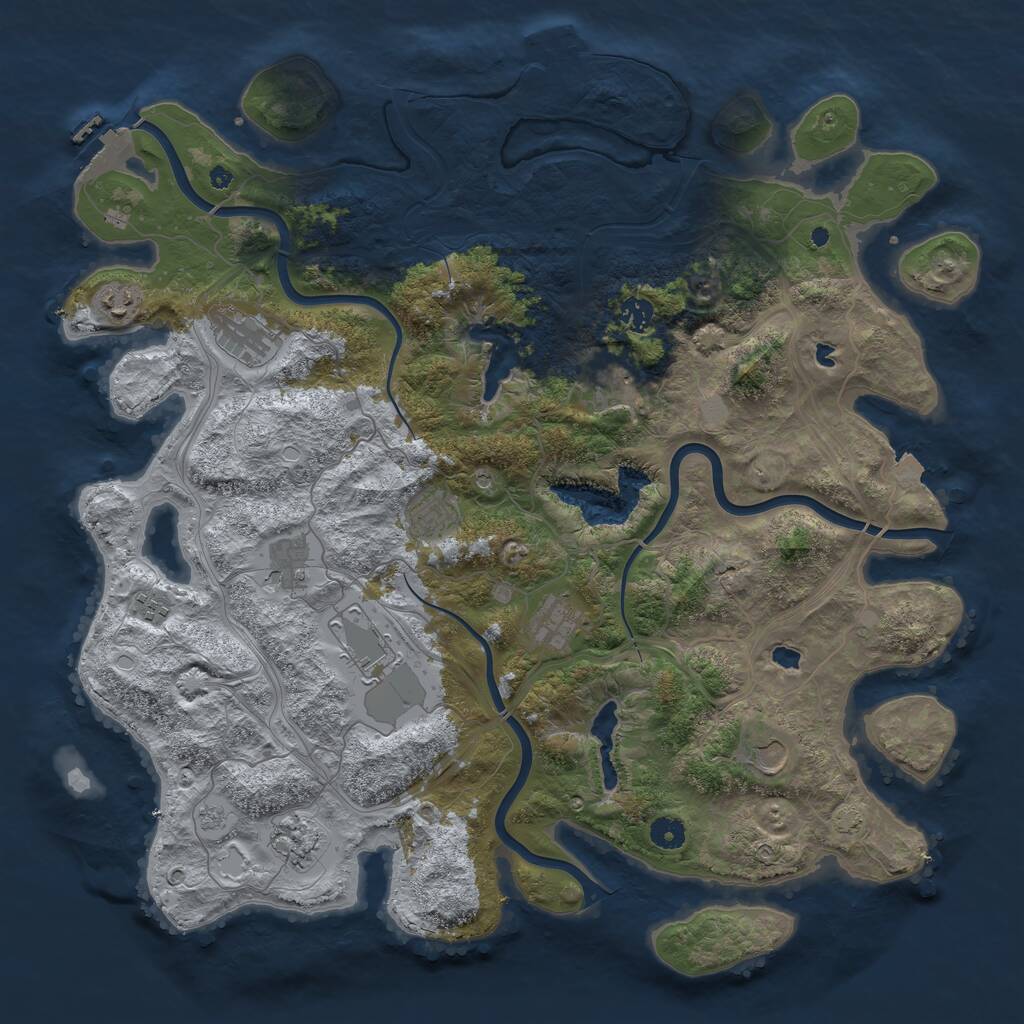 Rust Map: Procedural Map, Size: 4500, Seed: 113120476, 17 Monuments