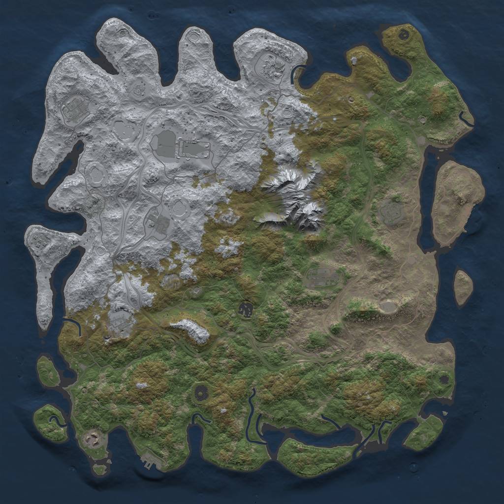 Rust Map: Procedural Map, Size: 5000, Seed: 286437125, 19 Monuments