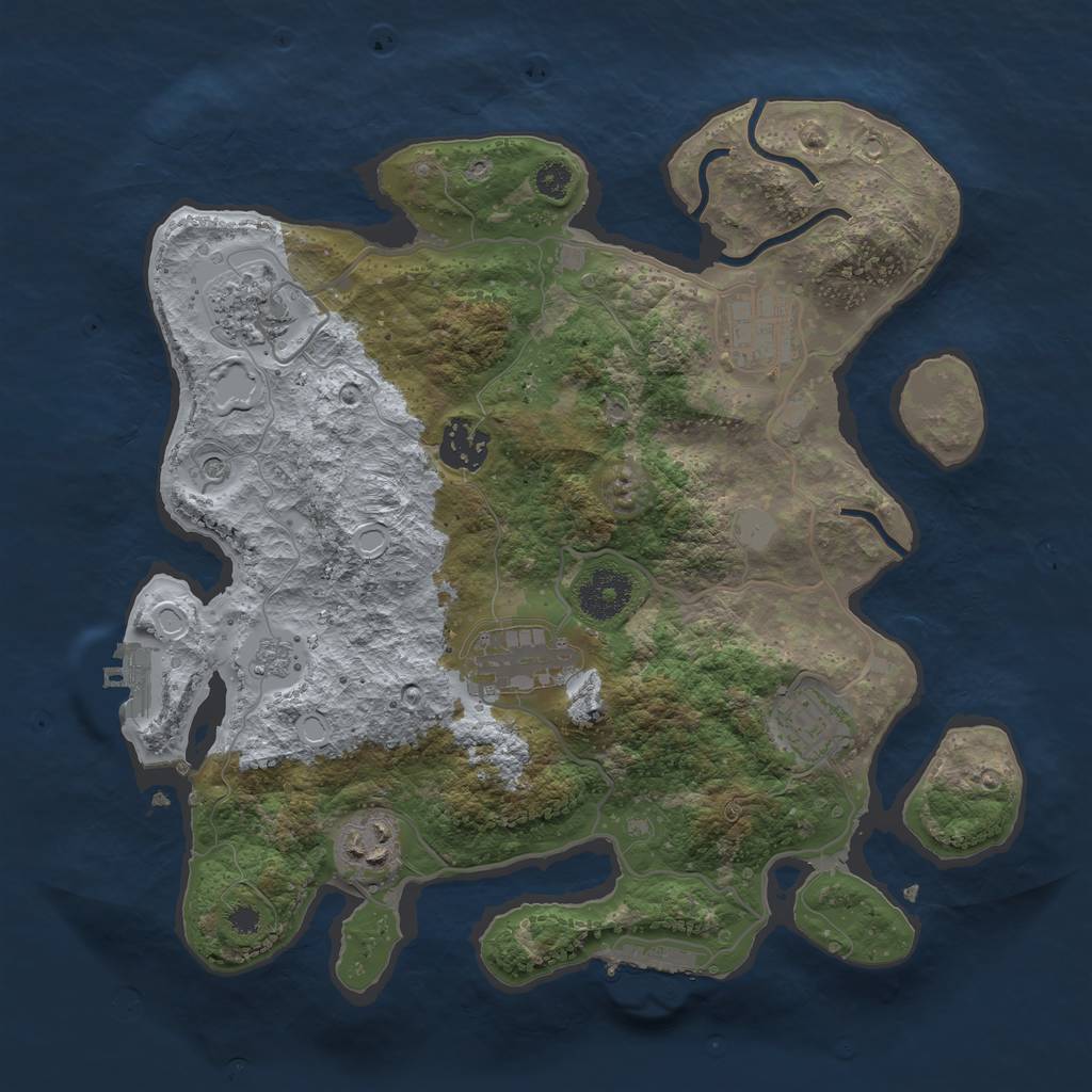 Rust Map: Procedural Map, Size: 3200, Seed: 866305537, 15 Monuments