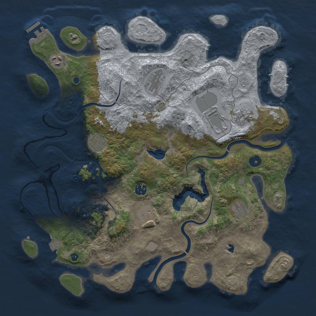 Rust Map: Procedural Map, Size: 4000, Seed: 10253, 14 Monuments
