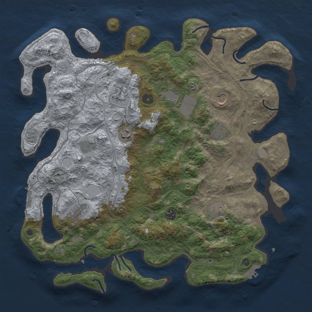 Rust Map: Procedural Map, Size: 4250, Seed: 1017238971, 19 Monuments