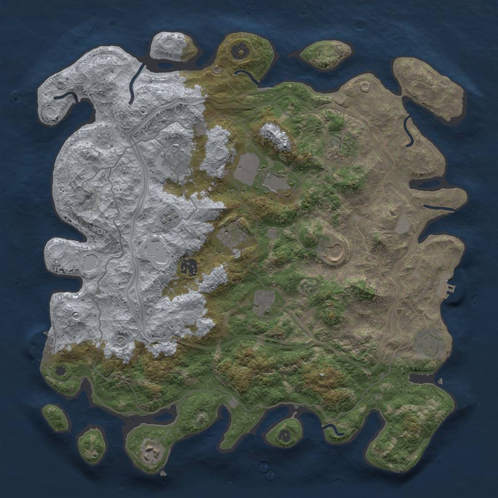 Rust Map: Procedural Map, Size: 4250, Seed: 1524794396, 19 Monuments