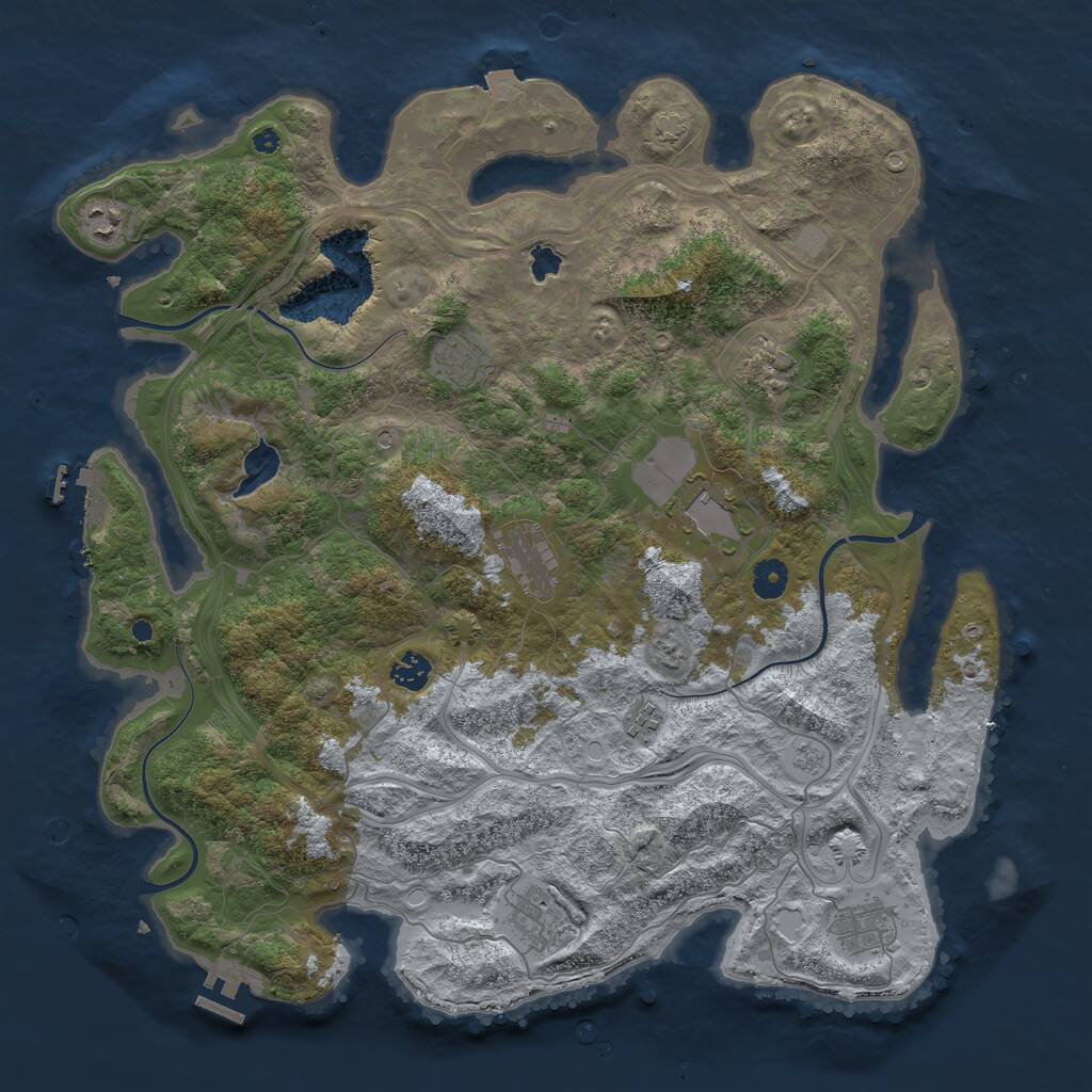 Rust Map: Procedural Map, Size: 4300, Seed: 54, 15 Monuments