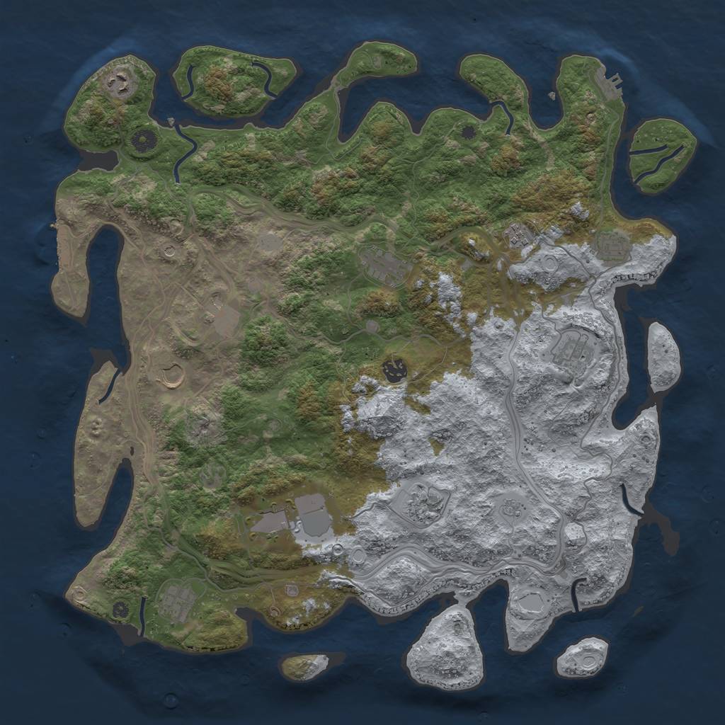 Rust Map: Procedural Map, Size: 4500, Seed: 23234, 20 Monuments