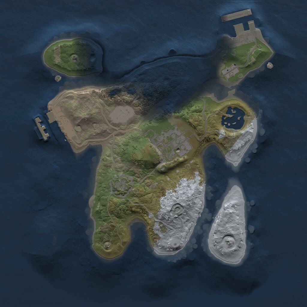 Rust Map: Procedural Map, Size: 2000, Seed: 1177277850, 6 Monuments